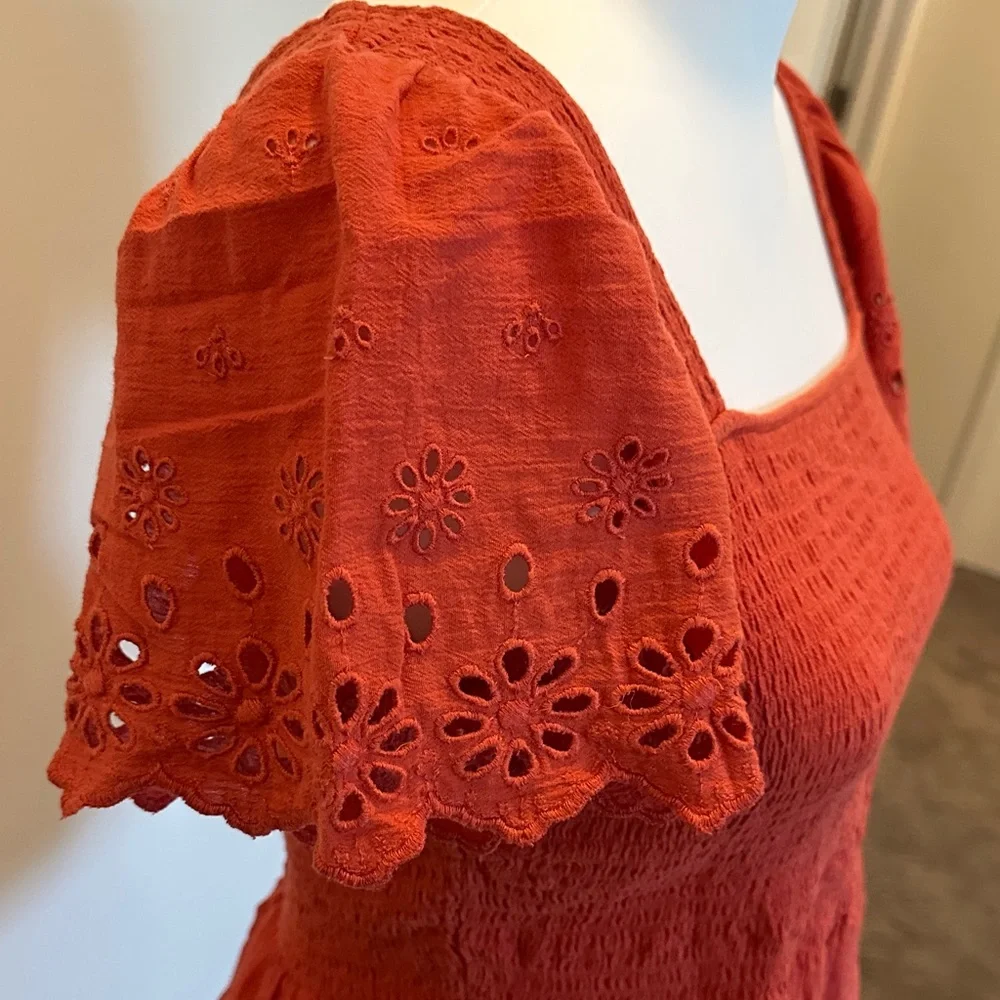 Madewell Peplum Button Smocked Blouse - Picture 2 of 7